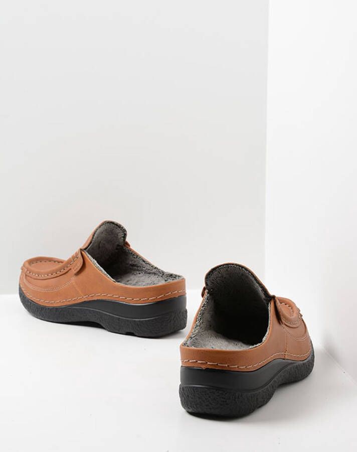 Wolky Slippers Roll Slide Vegan cognac