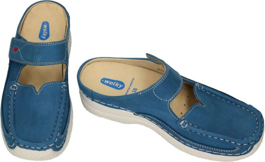 Wolky Slippers Roll Slipper dodger blauw nubuck