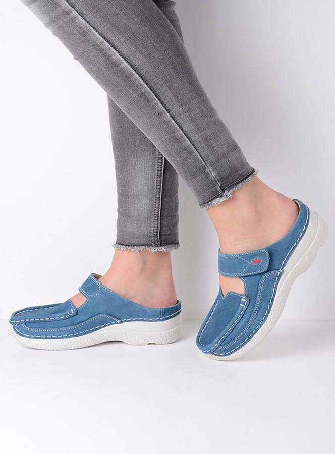 Wolky Slippers Roll Slipper dodger blauw nubuck