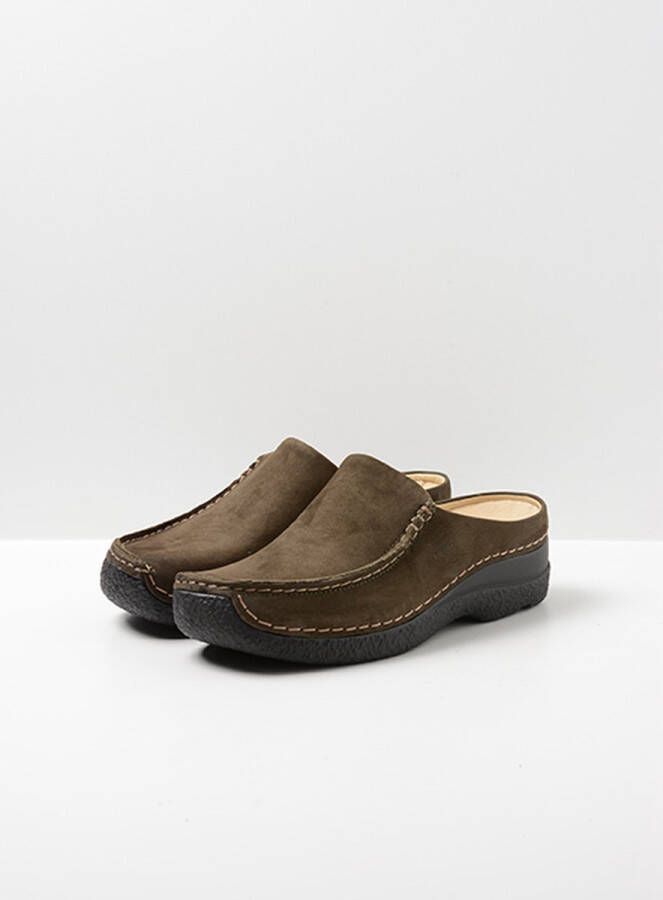 Wolky Slippers Seamy Slide cactus nubuck