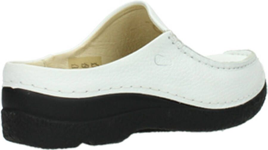 Wolky Slippers Seamy Slide wit geprint leer