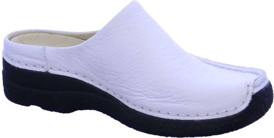 Wolky Slippers Seamy Slide wit geprint leer