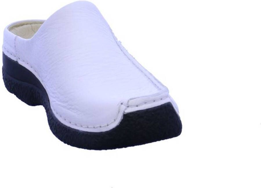Wolky Slippers Seamy Slide wit geprint leer