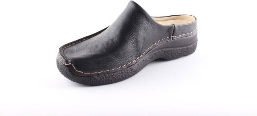 Wolky Slippers Seamy Slide zwart geprint leer