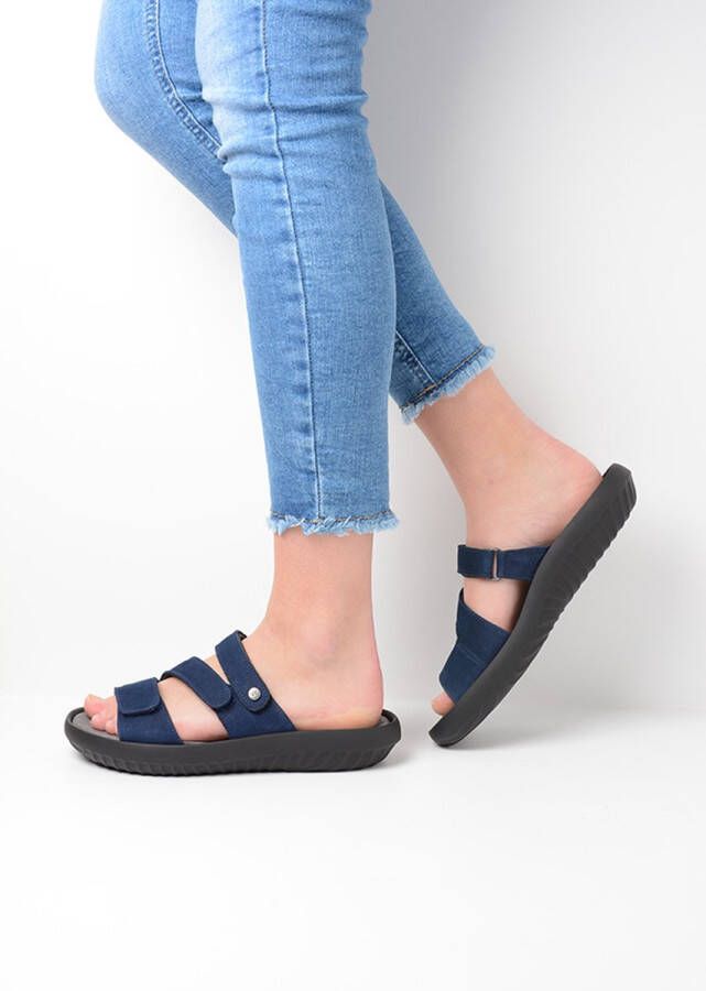 Wolky Slippers Sense blauw nubuck