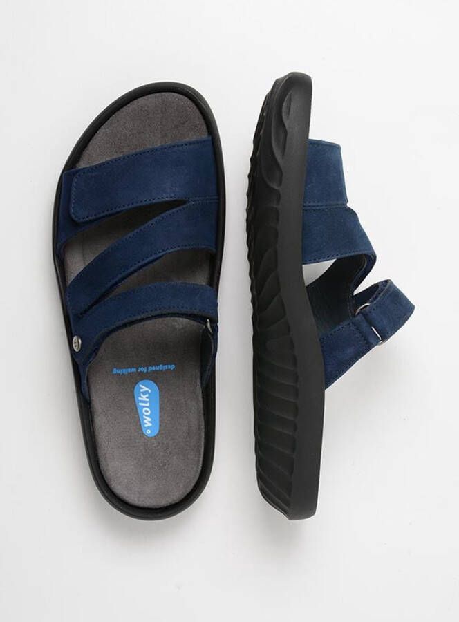 Wolky Slippers Sense blauw nubuck