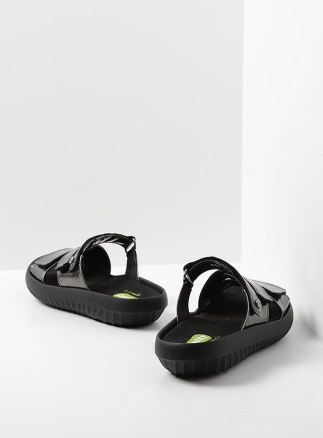 Wolky Slippers Sense Vegan grijsgroen vegan lak