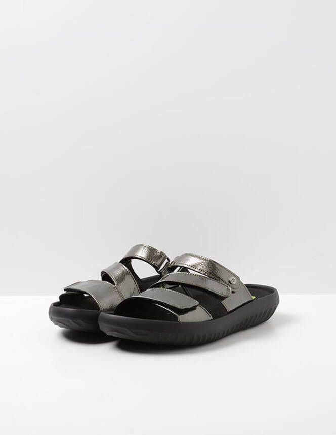 Wolky Slippers Sense Vegan grijsgroen vegan lak