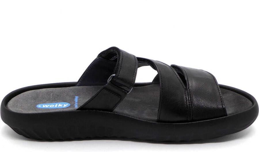Wolky Slippers Sense zwart leer