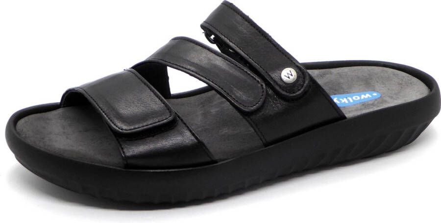 Wolky Slippers Sense zwart leer
