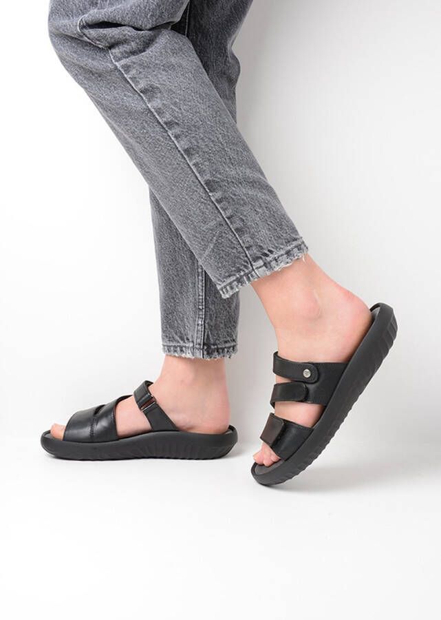 Wolky Slippers Sense zwart leer