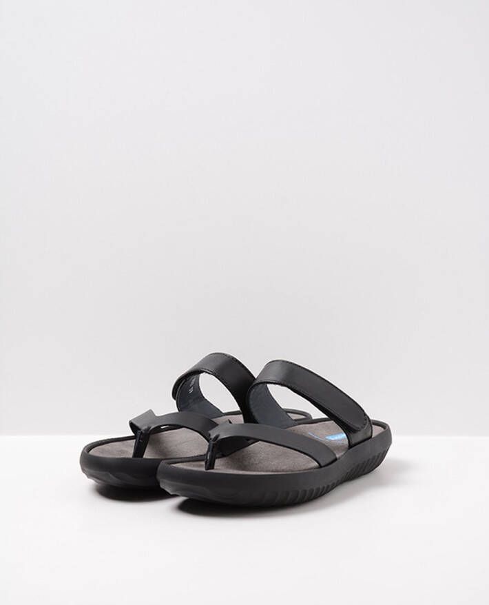 Wolky Slippers Tahiti zwart leer