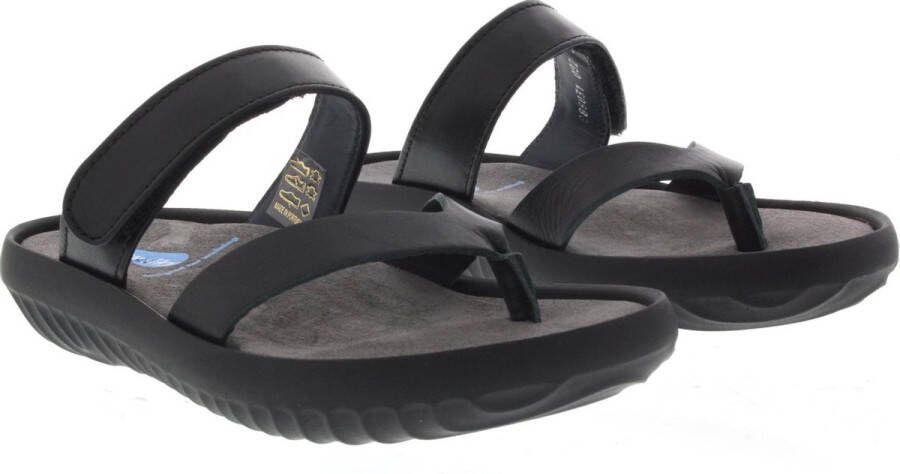 Wolky Slippers Tahiti zwart leer