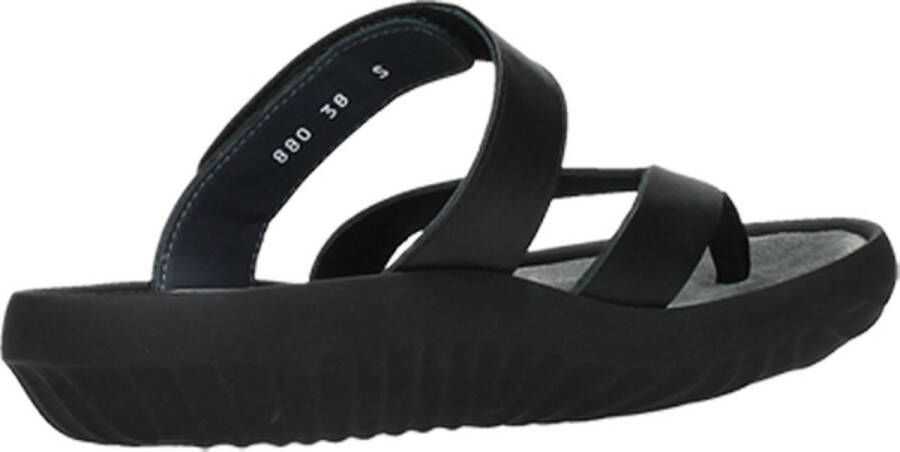 Wolky Slippers Tahiti zwart leer