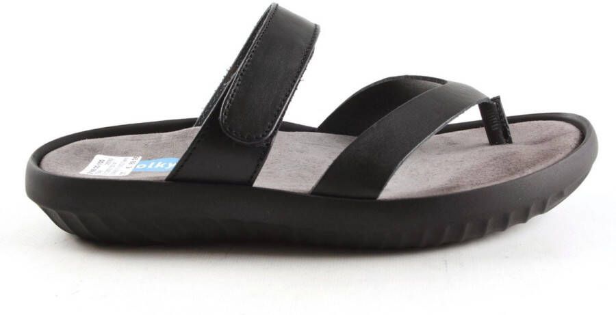 Wolky Slippers Tahiti zwart leer
