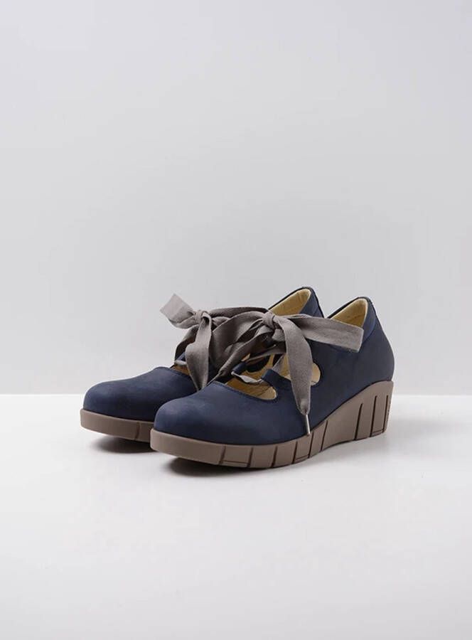 Wolky Veterschoenen Boston blauw zomer nubuck