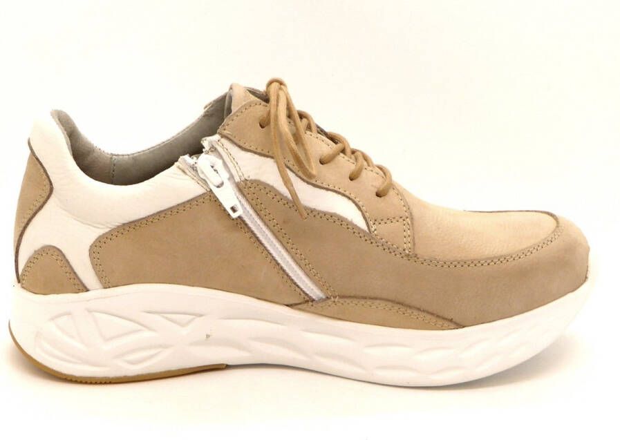 Wolky Veterschoenen Bounce beige-wit nubuck