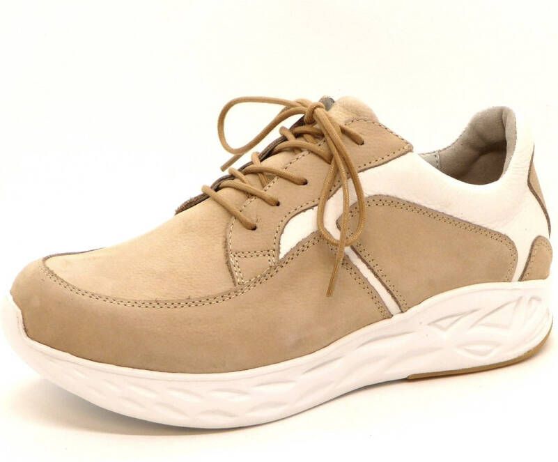 Wolky Veterschoenen Bounce beige-wit nubuck