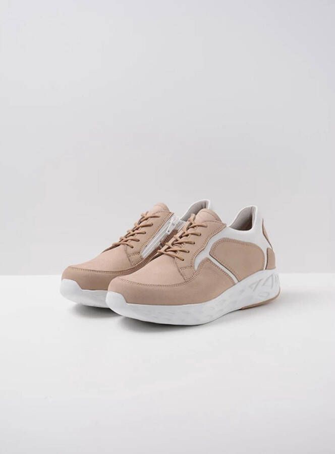 Wolky Veterschoenen Bounce beige-wit nubuck