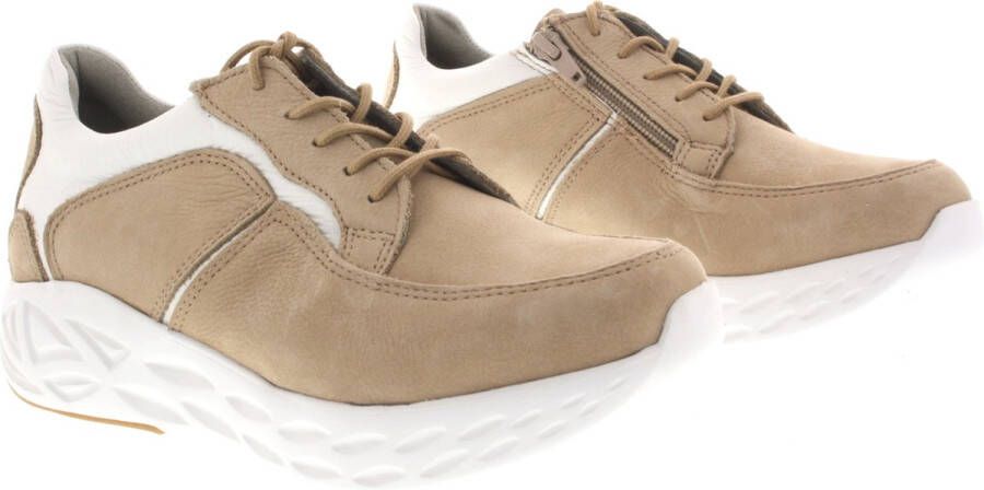 Wolky Veterschoenen Bounce beige-wit nubuck