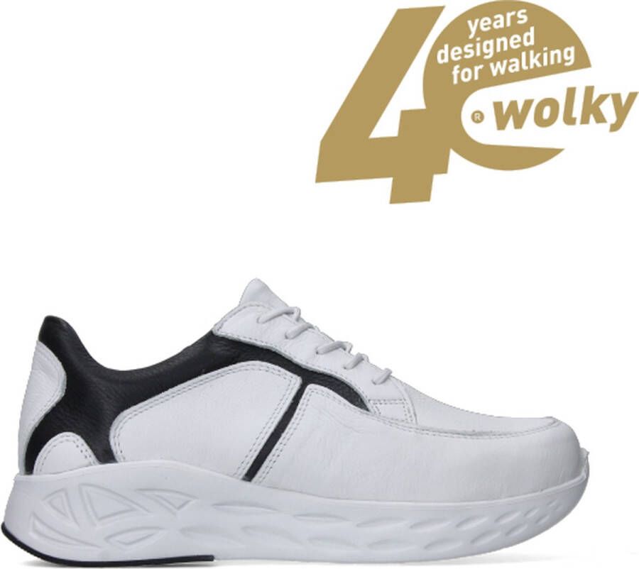 Wolky Veterschoenen Bounce wit zwart leer