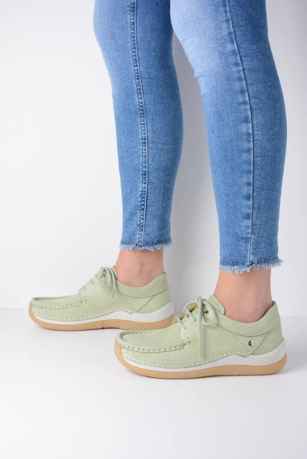 Wolky Veterschoenen Celebration mintgroen nubuck