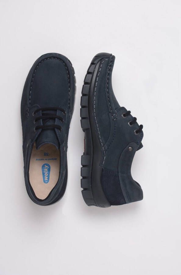 Wolky Veterschoenen Fly blauw nubuck