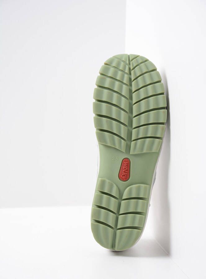 Wolky Veterschoenen Fly Summer wit lichtgroen leer