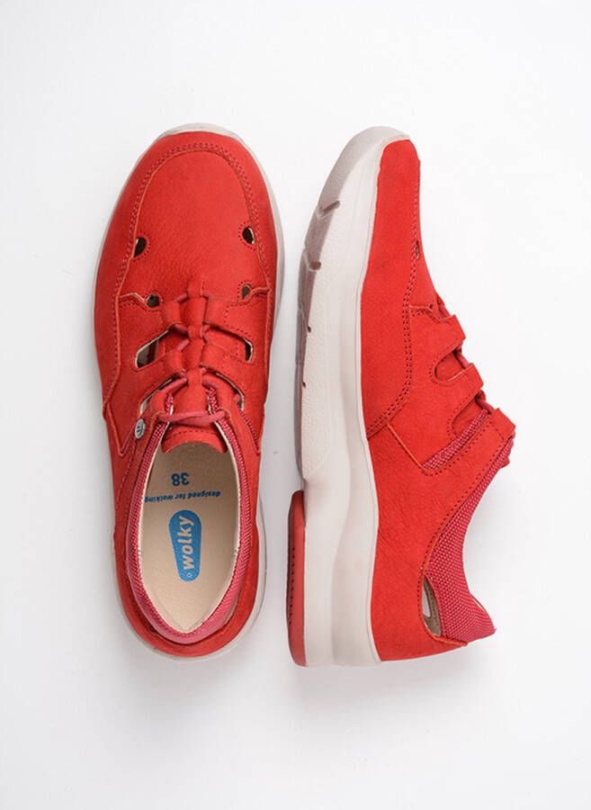 Wolky Rode leren sneakers met comfortabel voetbed en enkelondersteuning Rood Dames - Foto 10