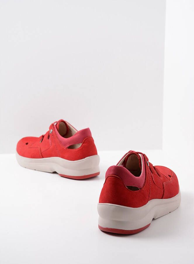 Wolky Rode leren sneakers met comfortabel voetbed en enkelondersteuning Rood Dames - Foto 11