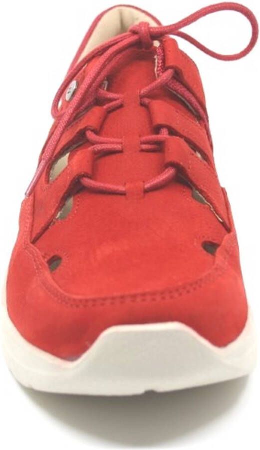 Wolky Rode leren sneakers met comfortabel voetbed en enkelondersteuning Rood Dames - Foto 4