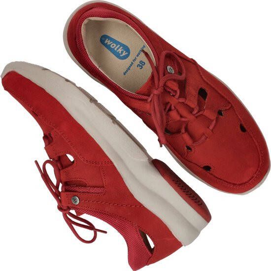 Wolky Rode leren sneakers met comfortabel voetbed en enkelondersteuning Rood Dames - Foto 7