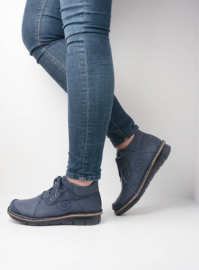 Wolky Veterschoenen Gallo blauw nubuck