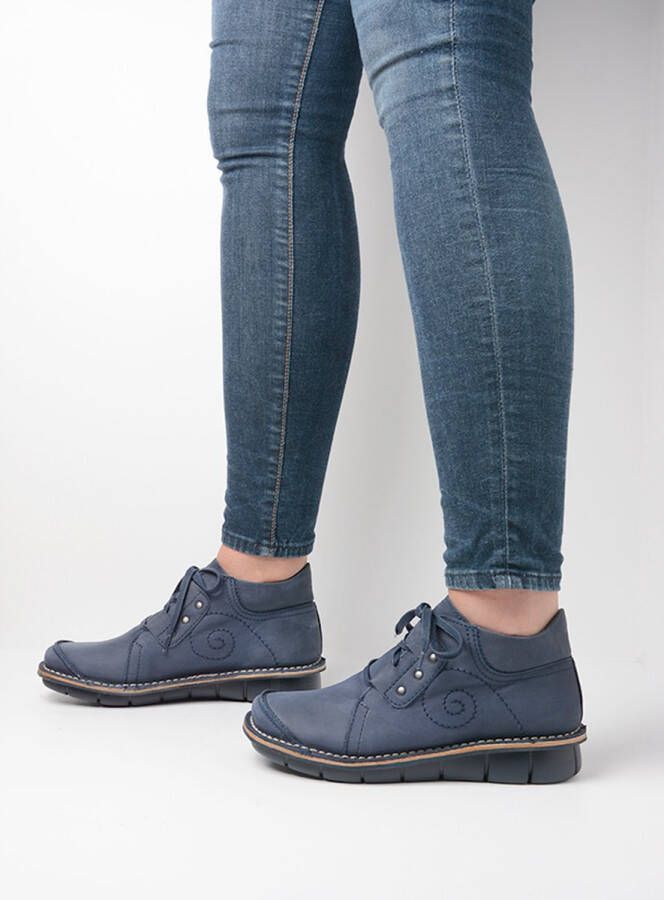 Wolky Veterschoenen Gallo blauw nubuck