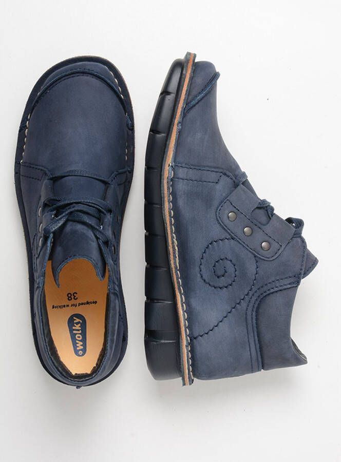 Wolky Veterschoenen Gallo blauw nubuck