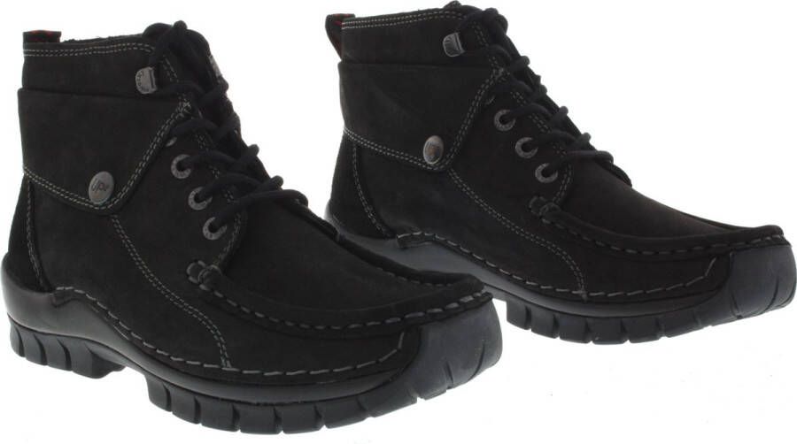 Wolky Veterschoenen Jump zwart nubuck