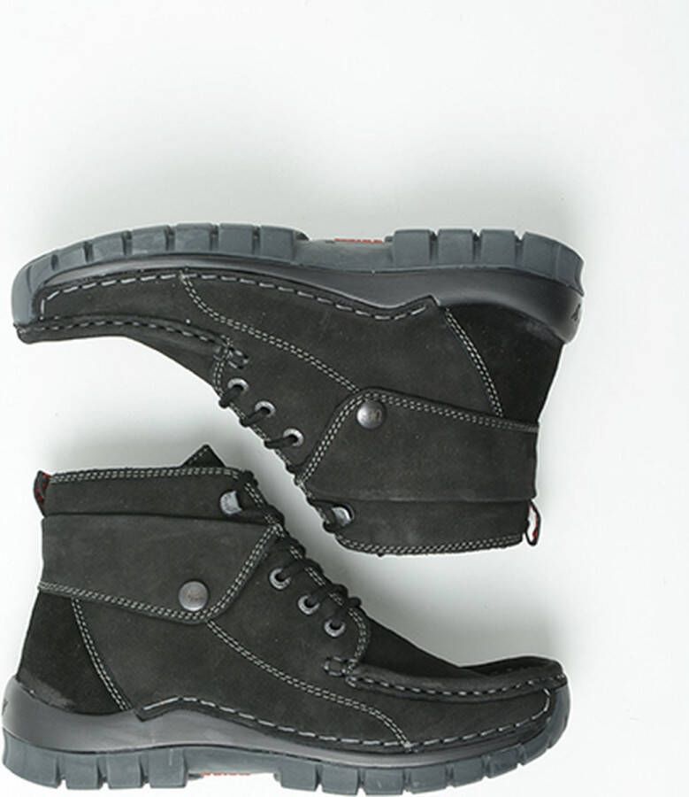 Wolky Veterschoenen Jump zwart nubuck