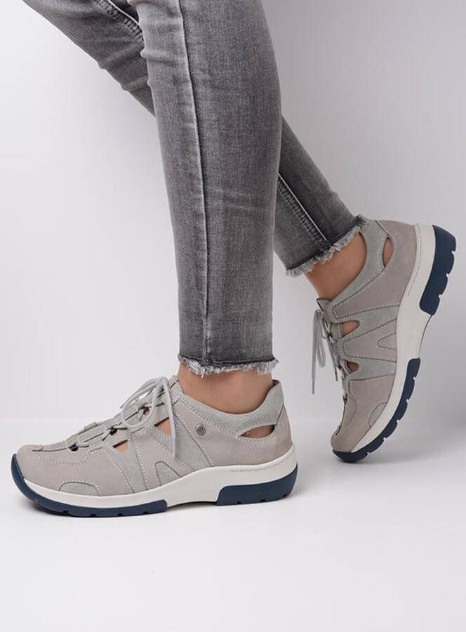 Wolky Veterschoenen Nortec lichtgrijs nubuck