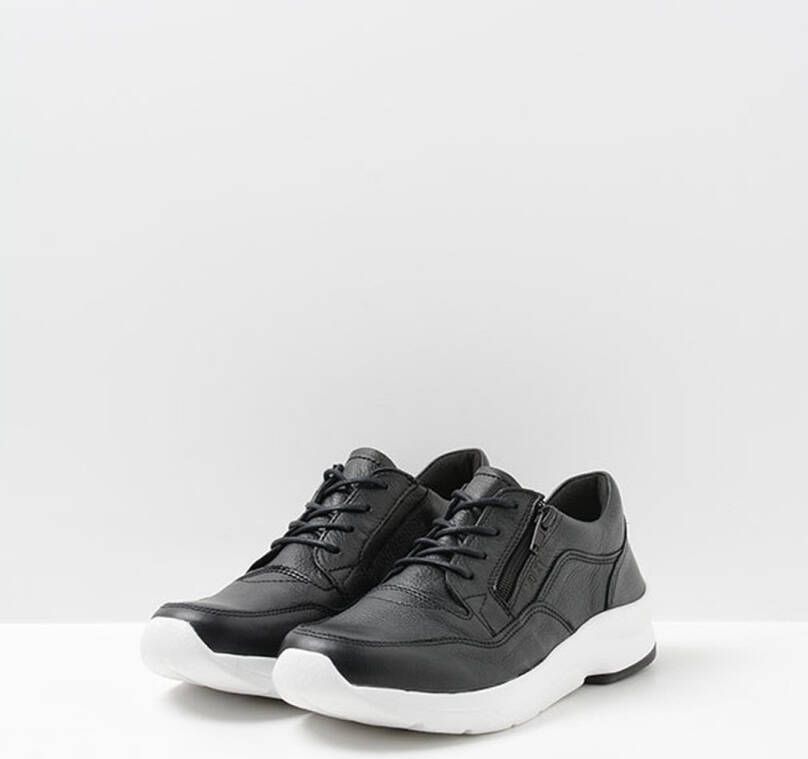 Wolky Veterschoenen Ozark zwart wit leer