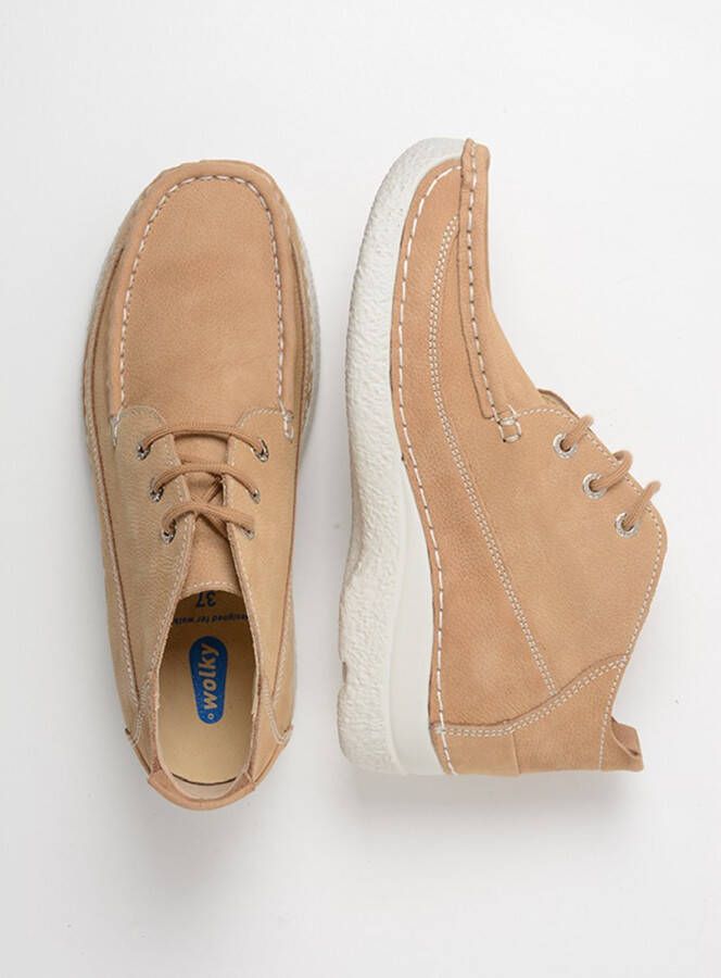 Wolky Veterschoenen Roll Moc beige nubuck