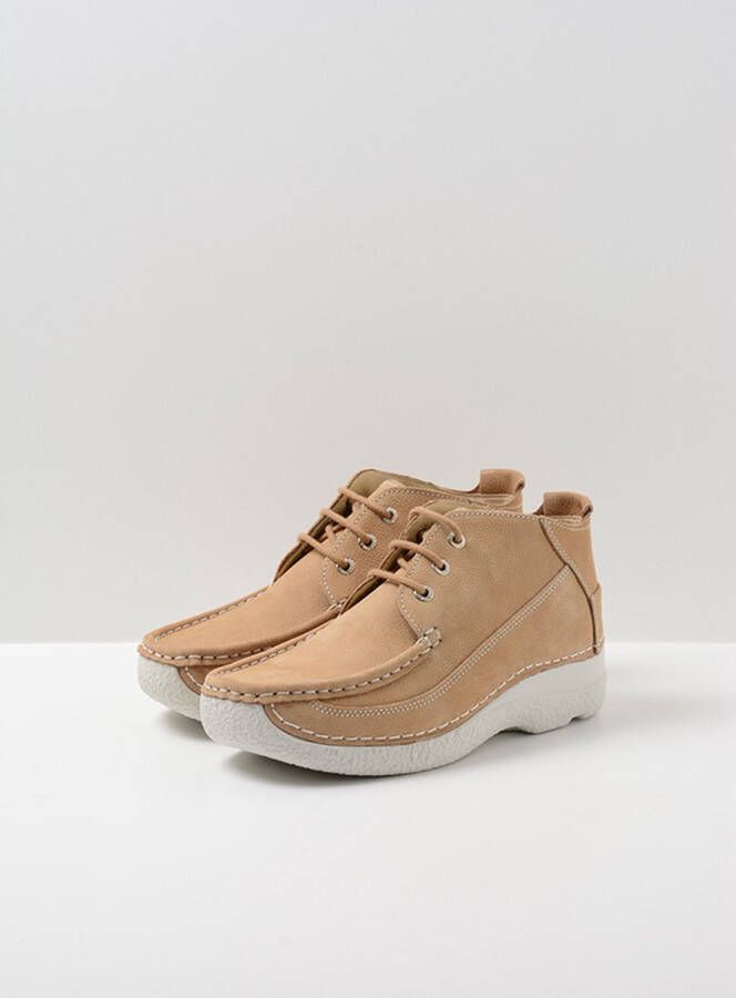 Wolky Veterschoenen Roll Moc beige nubuck