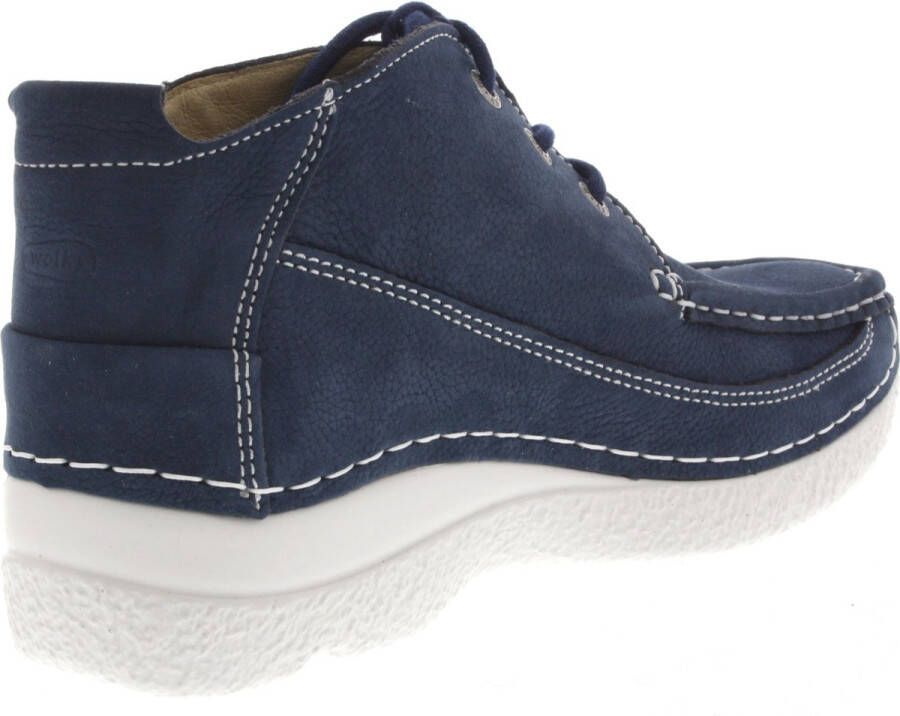 Wolky Veterschoenen Roll Moc denim nubuck