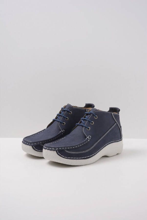 Wolky Veterschoenen Roll Moc denim nubuck