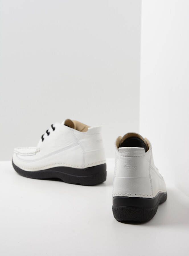 Wolky Veterschoenen Roll Moc wit leer