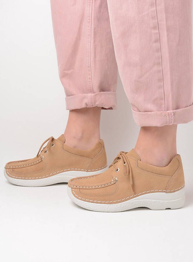 Wolky Veterschoenen Roll Shoe beige nubuck