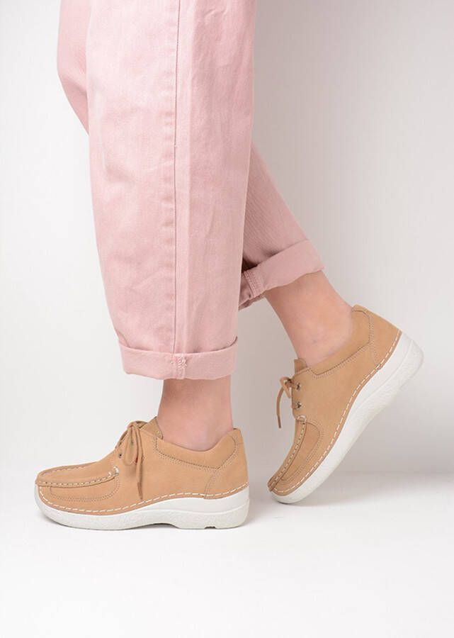 Wolky Veterschoenen Roll Shoe beige nubuck
