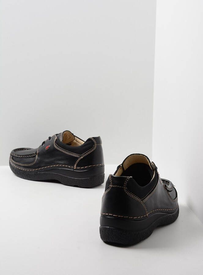 Wolky Veterschoenen Roll Shoe zwart leer
