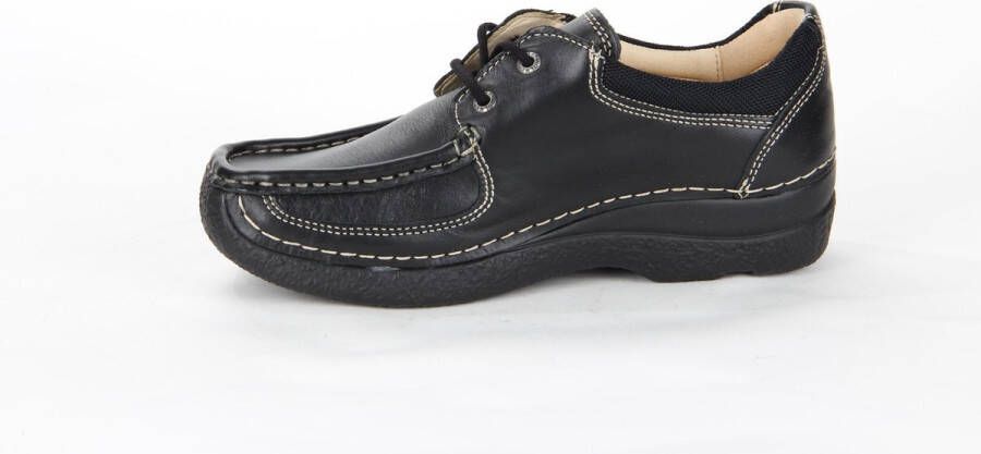 Wolky Veterschoenen Roll Shoe zwart leer