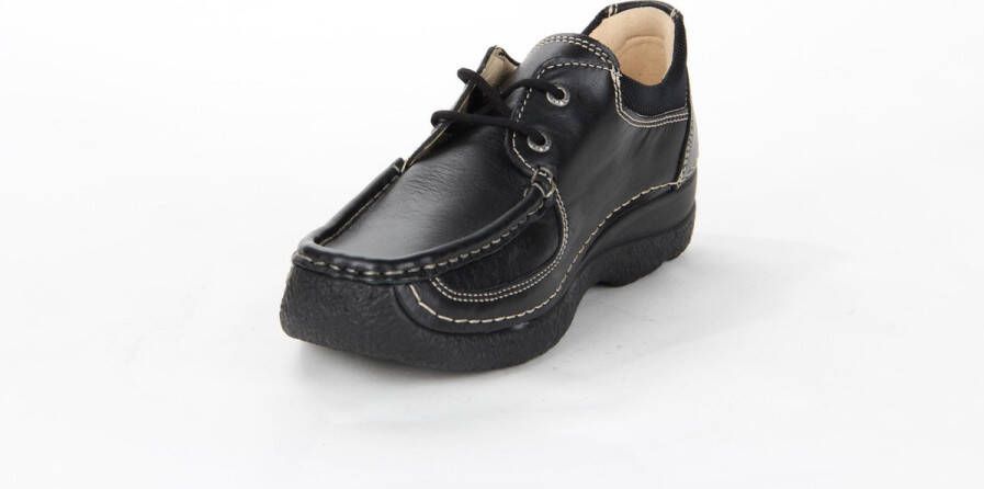 Wolky Veterschoenen Roll Shoe zwart leer