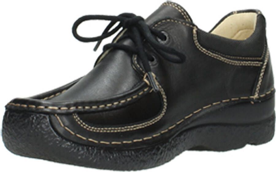 Wolky Veterschoenen Roll Shoe zwart leer